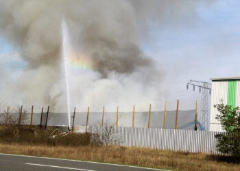 Brand bei Eurologistik Rohostofftiger Jänschwalde; Foto: Blaulichtreport Lausitz