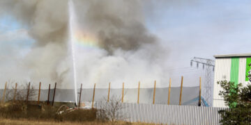 Brand bei Eurologistik Rohostofftiger Jänschwalde; Foto: Blaulichtreport Lausitz