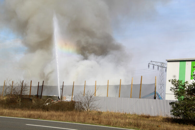 Brand bei Eurologistik Rohostofftiger Jänschwalde; Foto: Blaulichtreport Lausitz