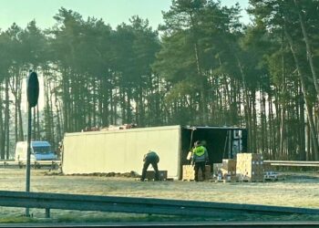 Gefahrgut-LKW auf A15 bei Roggosen umgekippt. 44-Jähriger verletzt