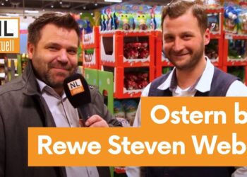 Mammut Spielzeug & Schokohasen: Ostern im Rewe Steven Weber in Cottbus