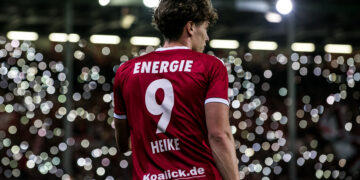 Cottbus, Deutschland 12. März 2024:
Regionalliga Nordost - 2023/2024 - FC Energie Cottbus vs. Greifswalder FC  Im Bild: Tim Heike (Energie Cottbus)