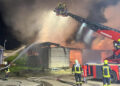 Großbrand in Groß Döbbern, Scheune abgebrannt;; Foto: Blaulichtreport Lausitz