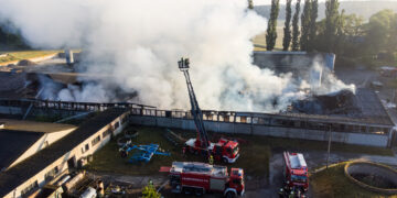 Großbrand in Großdöbbern, Scheune komplett ausgebrannt; Foto: Blaulichtreport Lausitz