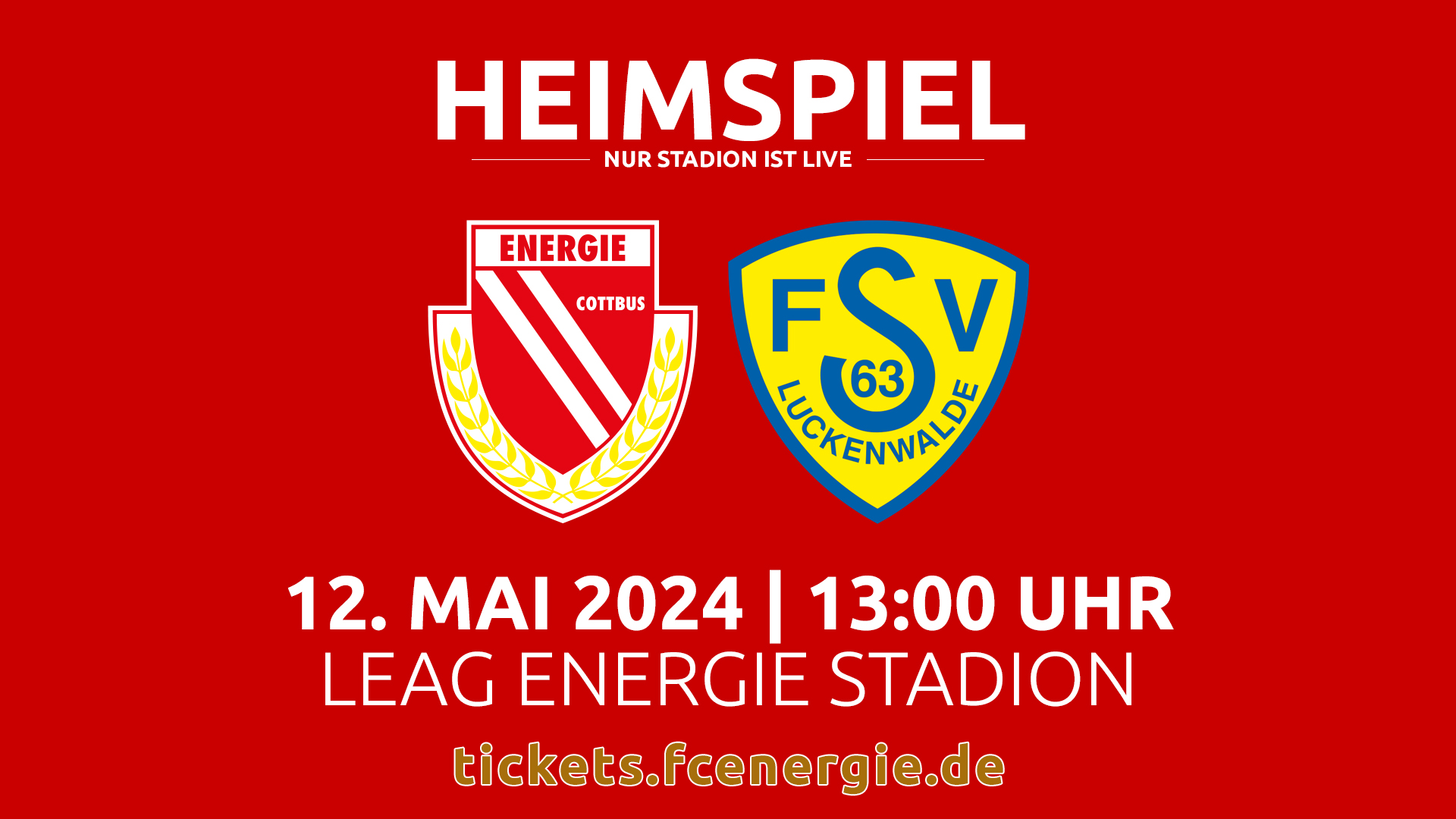 Tickets fürs Heimspiel FC Energie Cottbus gegen FSV Luckenwalde