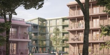 Neubau in der Cottbuser Briesmannstraße durch die GWC; Grafik: GWC