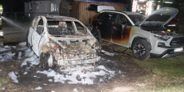 PKW Brand in Cottbus-Kiekebusch; Foto: Blaulichtreport Lausitz