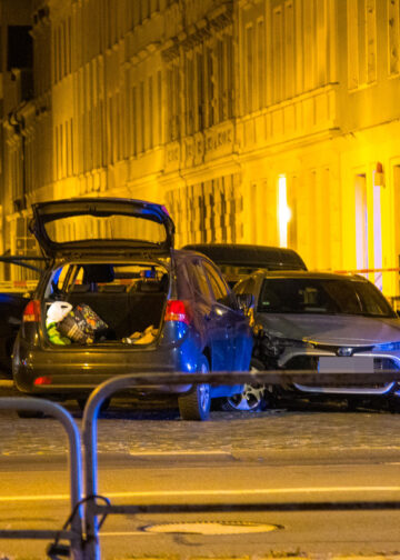 Polizeieinsatz in Cottbuser Innenstadt; Sprengstoffähnliche Gegenstände gefunden; Foto: Blaulichtreport Lausitz