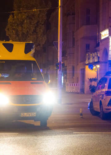 Polizeieinsatz in Cottbuser Innenstadt; Sprengstoffähnliche Gegenstände gefunden; Foto: Blaulichtreport Lausitz
