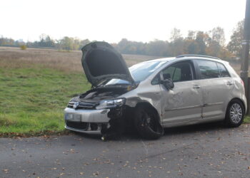 Unfall in Cottbus-Ströbitz, Auto prallt gegen Baum; Foto: Blaulichtreport Lausitz