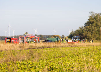 Schwerer Arbeitsunfall bei Kasel-Golzig. Mann eingeklemmt