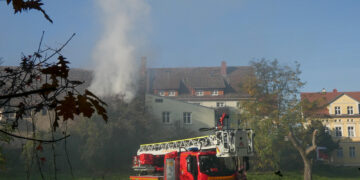 Brand in Herzberg; Foto: Blaulichtreport Lausitz