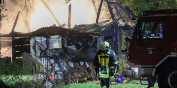Brand in Burg-Kolonie; Foto: Blaulichtreport Lausitz