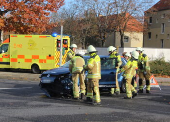 Unfall in Cottbus-Schmellwitz; Foto: Blaulichtreport Lausitz