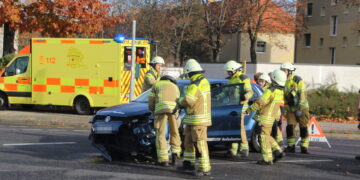 Unfall in Cottbus-Schmellwitz; Foto: Blaulichtreport Lausitz