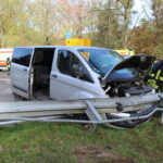 Verkehrsunfall an der A15-Abfahrt Roggosen; Foto: Blaulichtreport Lausitz