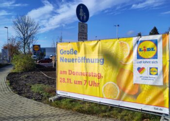 LIDL-Neubau an Sielower Landstraße in Cottbus vor Eröffnung