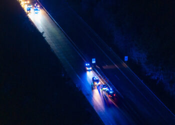 Falschfahrer auf der A15 gestoppt. Polizei im Großeinsatz