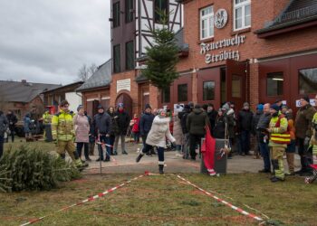 10. Weihnachtsbaumweitwurf bei der Ströbitzer Feuerwehr