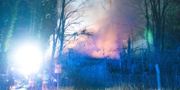 Brand einer Barracke in Cottbus; Blaulichtreport Lausitz