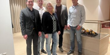 (v.l.n.r.) Michael Rabes, Helge Bayer, Judith Tscharn, Marcel Krautz und Dr. Jens-Holger Wußmann. (Bild: CDU-Stadtverband Forst (Lausitz)