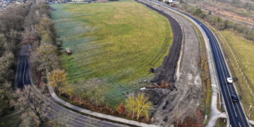 Blick auf Senftenbergs neues Wohngebiet aus der Vogelperspektive.  (Bild: Rasche/Senftenberg)