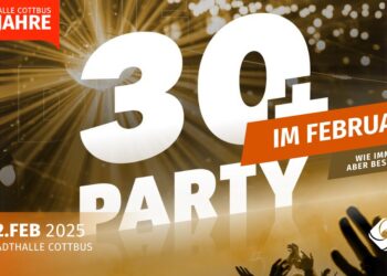 Feiern auf drei Dancefloors. 30+ Party in der Stadthalle Cottbus