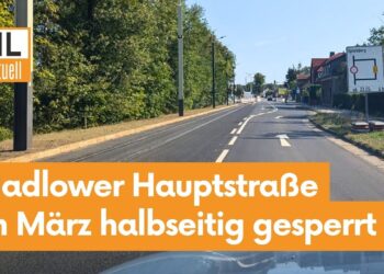 Im März: Madlower Hauptstraße in Cottbus halbseitig gesperrt