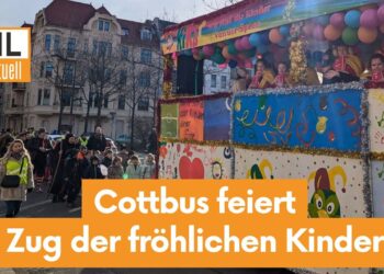 600 Kids feierten „Zug der fröhlichen Kinder“ durch Cottbus