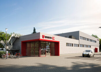 Visualisierung der geplanten Würth Hauptniederlassung in Königs Wusterhausen; Grafik: HÖRMANN BauPlan
