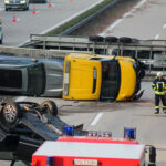Verkehrsunfall auf der A13 bei Ruhland; Foto: Blaulichtreport Lausitz