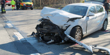 Verkehrsunfall in Lauchhammer; Foto: Blaulichtreport Lausitz