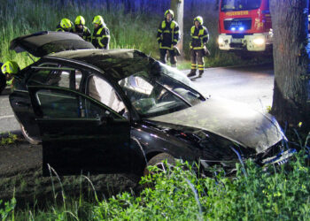 Autounfall bei Schönefeld: Drei Verletzte nach Baumkollision