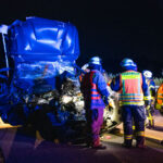 Verkehrsunfall auf der A13 zwischen Duben und Lübbenau; Foto: Blaulichtreport Lausitz
