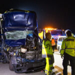 Verkehrsunfall auf der A13 zwischen Duben und Lübbenau; Foto: Blaulichtreport Lausitz
