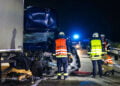 Verkehrsunfall auf der A13 zwischen Duben und Lübbenau; Foto: Blaulichtreport Lausitz