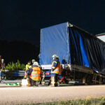 Verkehrsunfall auf der A13 zwischen Duben und Lübbenau; Foto: Blaulichtreport Lausitz