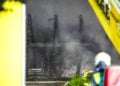 Stallbrand in Lauchhammer; Foto: Blaulichtreport Lausitz