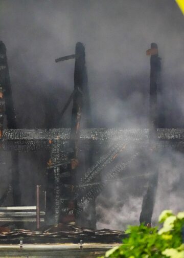 Stallbrand in Lauchhammer; Foto: Blaulichtreport Lausitz