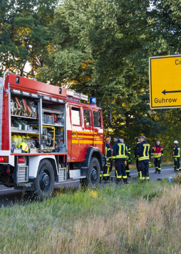 Tödlicher Verkehrsunfall zwischen Guhrow und Werben; Foto: Blaulichtreport Lausitz