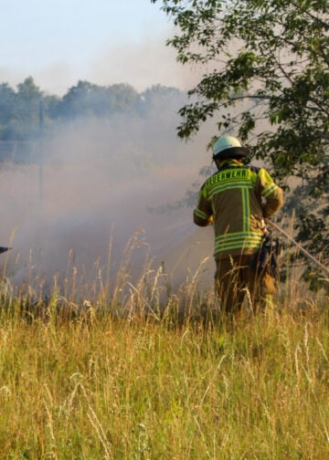 Brand am Flugplatz Cottbus; Foto: Blaulichtreport Lausitz