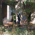 Strohballenbrand in Briesen: Foto: Blaulichtreport Lausitz