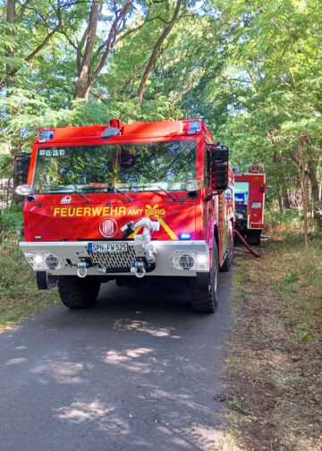 Strohballenbrand in Briesen: Foto: Blaulichtreport Lausitz