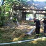Strohballenbrand in Briesen: Foto: Blaulichtreport Lausitz