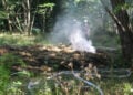 Strohballenbrand in Briesen: Foto: Blaulichtreport Lausitz
