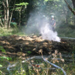 Strohballenbrand in Briesen: Foto: Blaulichtreport Lausitz