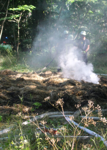Strohballenbrand in Briesen: Foto: Blaulichtreport Lausitz