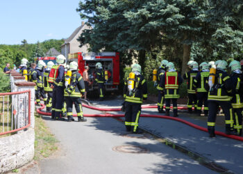 Brand in Tettau mit Munitionsfund: Foto: Blaulichtreport Lausitz