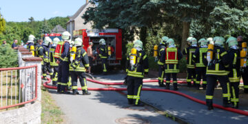 Brand in Tettau mit Munitionsfund: Foto: Blaulichtreport Lausitz