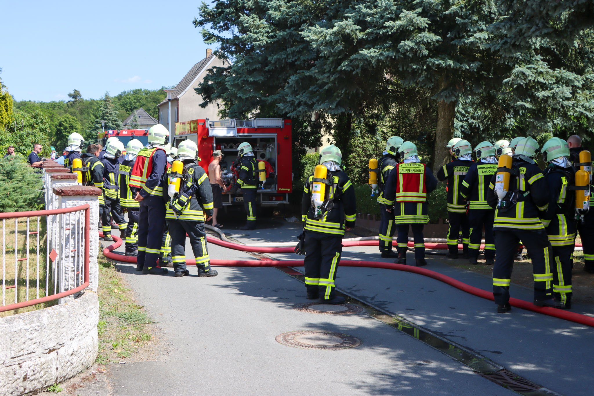 Brand in Tettau mit Munitionsfund: Foto: Blaulichtreport Lausitz
